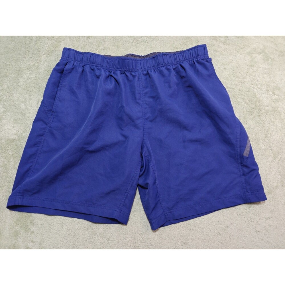 BCG Shorts Mens 2XL Blue Woven Athletic Gym Workout Zip Pocket 9 Inseam